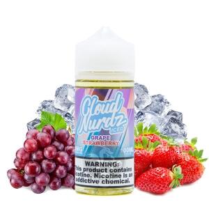 فروش جویس انگور توتفرنگی یخ کلود نوردز (100میل) CLOUD NURDZ GRAPE STRAWBERRY ICED