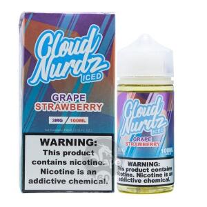 فروش جویس انگور توتفرنگی یخ کلود نوردز (100میل) CLOUD NURDZ GRAPE STRAWBERRY ICED