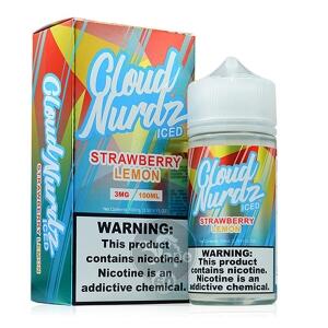 خرید جویس توت فرنگی لیمو یخ کلود نوردز (100میل) CLOUD NURDZ STRAWBERRY LEMON ICED