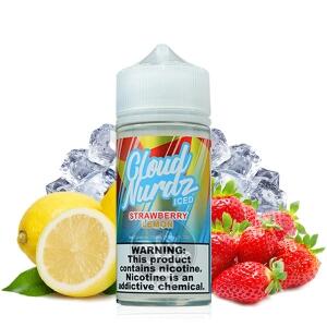 خرید جویس توت فرنگی لیمو یخ کلود نوردز (100میل) CLOUD NURDZ STRAWBERRY LEMON ICED